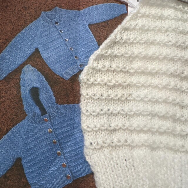 Baby Jackets Hood 19-21in DK Emu 8480 Vintage Knitting Pattern PDF