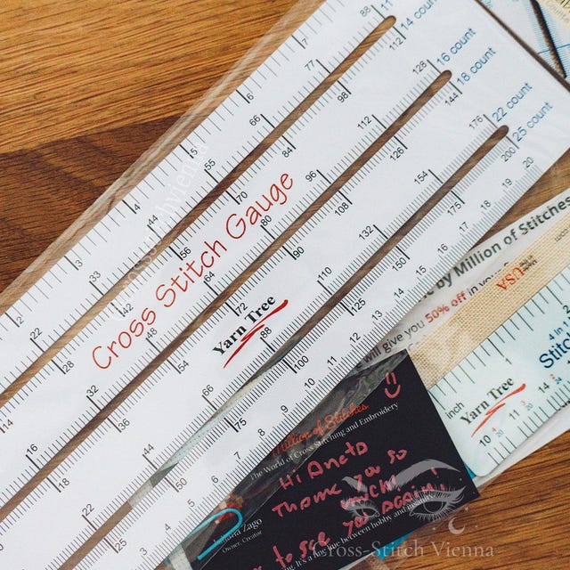 Cross Stitch Plastic Gauge for Stitch Counts: 11, 14, 16, 18