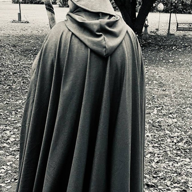 Grey FULL CIRCLE Cloak~ Knight's Cloak~ Hooded Cloak