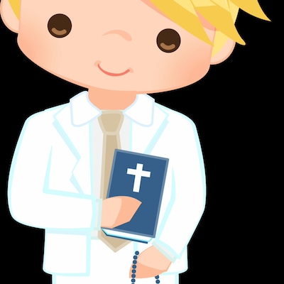 First Communion Clipart for Boys Add On. Cute Communion Characters ...