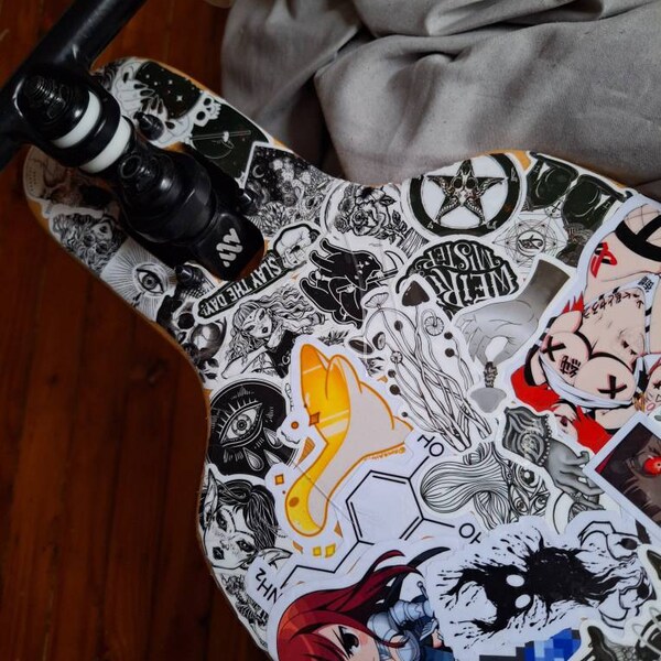 50 Cool Black and White Goth Laptop Stickers Dark Skull Tattoo Decals ...