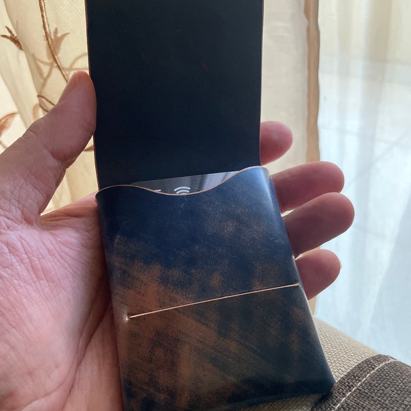 Stitchless Shell Cordovan Leather Cards Wallet, Origami Minimalist ...