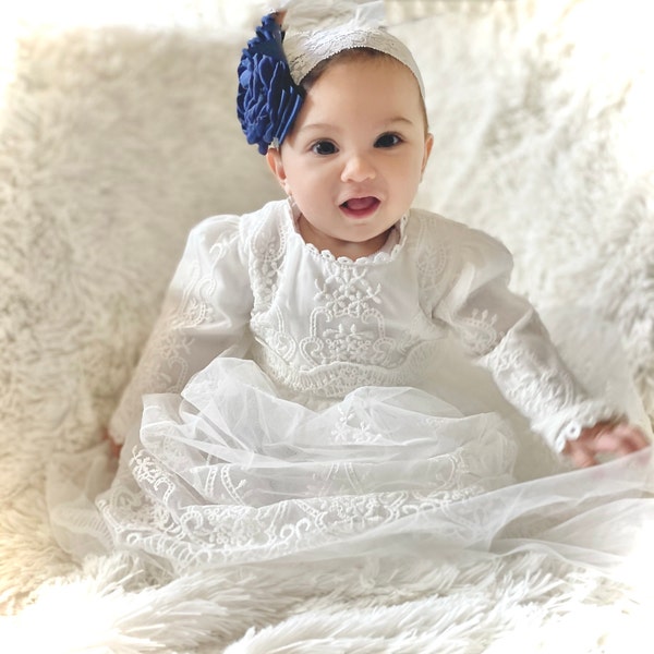 Girls Christening Dress Romantic Christening Gown Elegant Baptism
