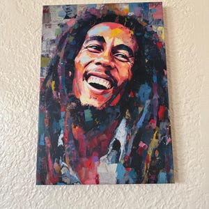 ボブ・マーリーのキャンバスウォールアート、カラフルなレゲエ