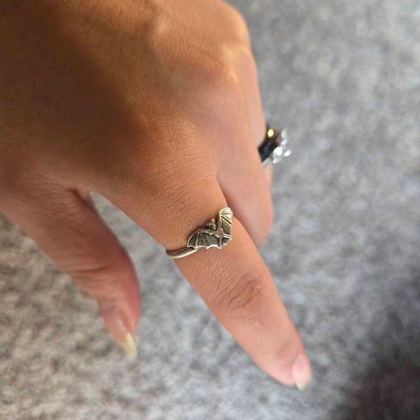 •TINY BAT• sterling silver ring