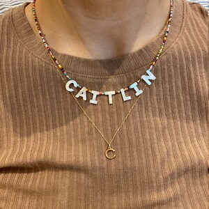 Genuine Delicate Mother of Pearl Letter Name Necklaces