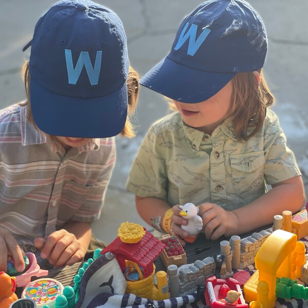 YOUTH Initial Monogram Baseball Cap - Custom Color Hat and Embroidery ...