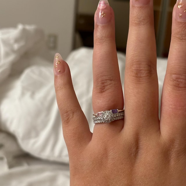 【CaitlynMinimalist】Duo Baguette 誕生石 リング 3色 Custom Duo Baguette Diamond Birthstone Ring | Caitlyn Minimalist