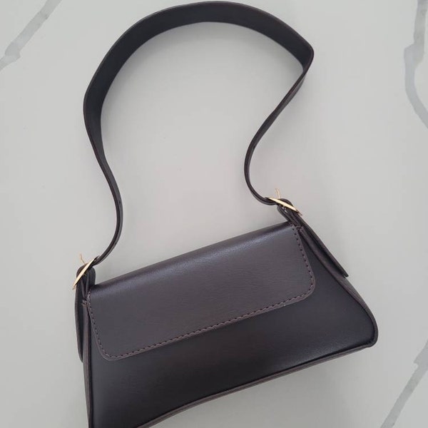 Vegan Leather Baguette Bag