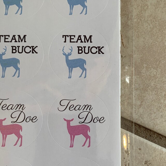 MAGJUCHE Deer Gender Reveal Stickers, 2inch 40 Team Doe Team Buck...