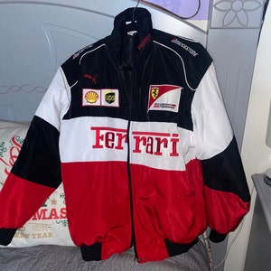 Rare Vintage Black White and Red Ferrari Racing/bomber Jacket - Etsy UK