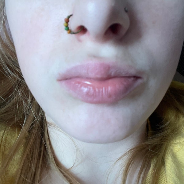 Snug Nose Rings Snug Tiny Hoop Nose Ring, Autumn Nose Ring Jewelry, Beaded Nose Ring ...
