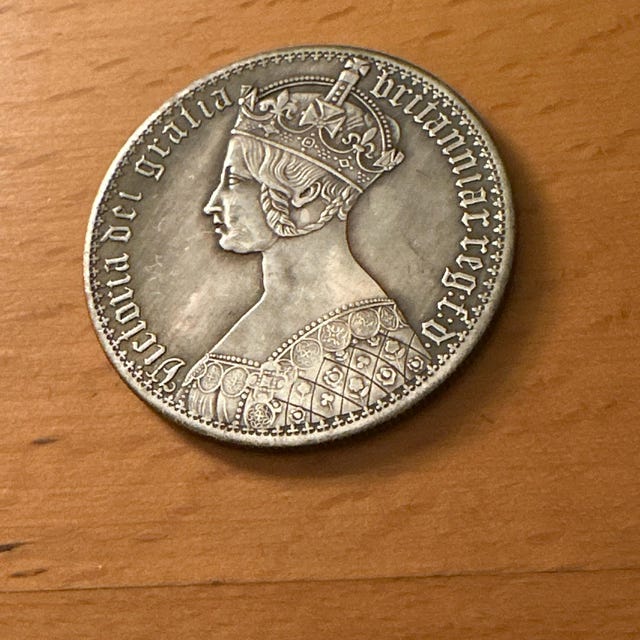 Coins Great Britain Queen Victoria Gothic Crown 1847 Old