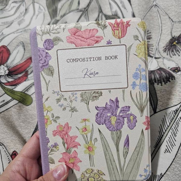 Purple Floral All New Kindle 11th Gen 2024 Case Composition Book Kobo ...