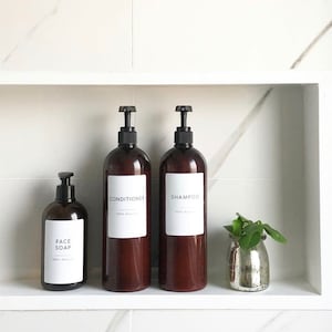 100/% Natural Label Waterproof Soap Proof and Oil Proof Custom Bathroom Labels and Hand Soap Labels Minimalist