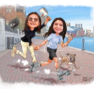 DIGITAL, Custom, Unique, and Dynamic Hand Drawn Caricature - The Perfect Personalized Gift! (11x14)