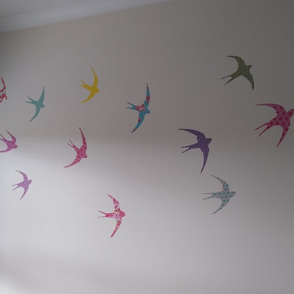 Flying Birds Fabric Wall Decals - Etsy