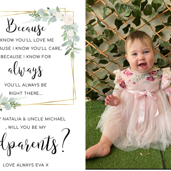 EDITABLE Godparents Card, Will You Be My Godparents Printable ...