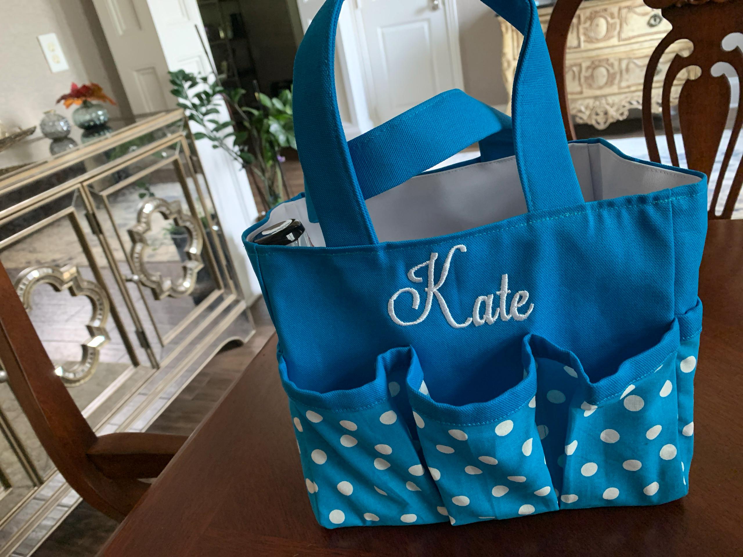Shower caddy personalized, Waterproof canvas tote bag, College dorm storage organizer