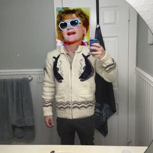 Mary Maxim Sweater Angler's Pride New Wool Cardigan, Murder She