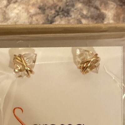 Herkimer Diamond Studs Stud Earrings Minimalist Post April Birthstone ...