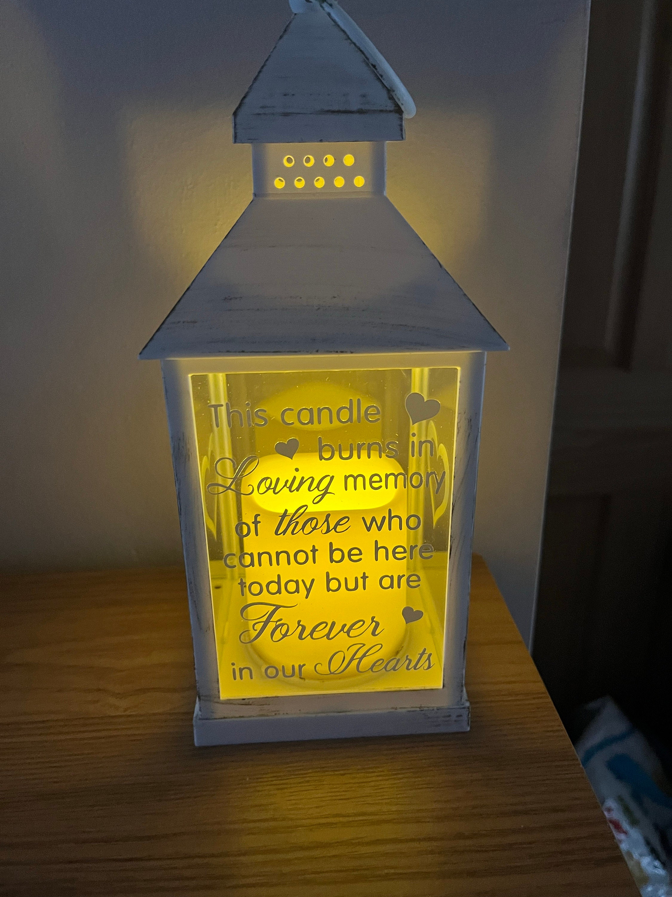 This candle burns in loving memory of those who cannot be here today but are forever in our hearts Memorial Lantern, LED Wedding Lantern