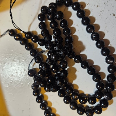 A Genuine Natural Black Tourmaline Beads 4mm 6mm 8mm 10mm 12mm Round ...