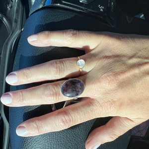 Customer photo from Shayna, Dainty Raw Rose Quartz Ring in Sterling Silver