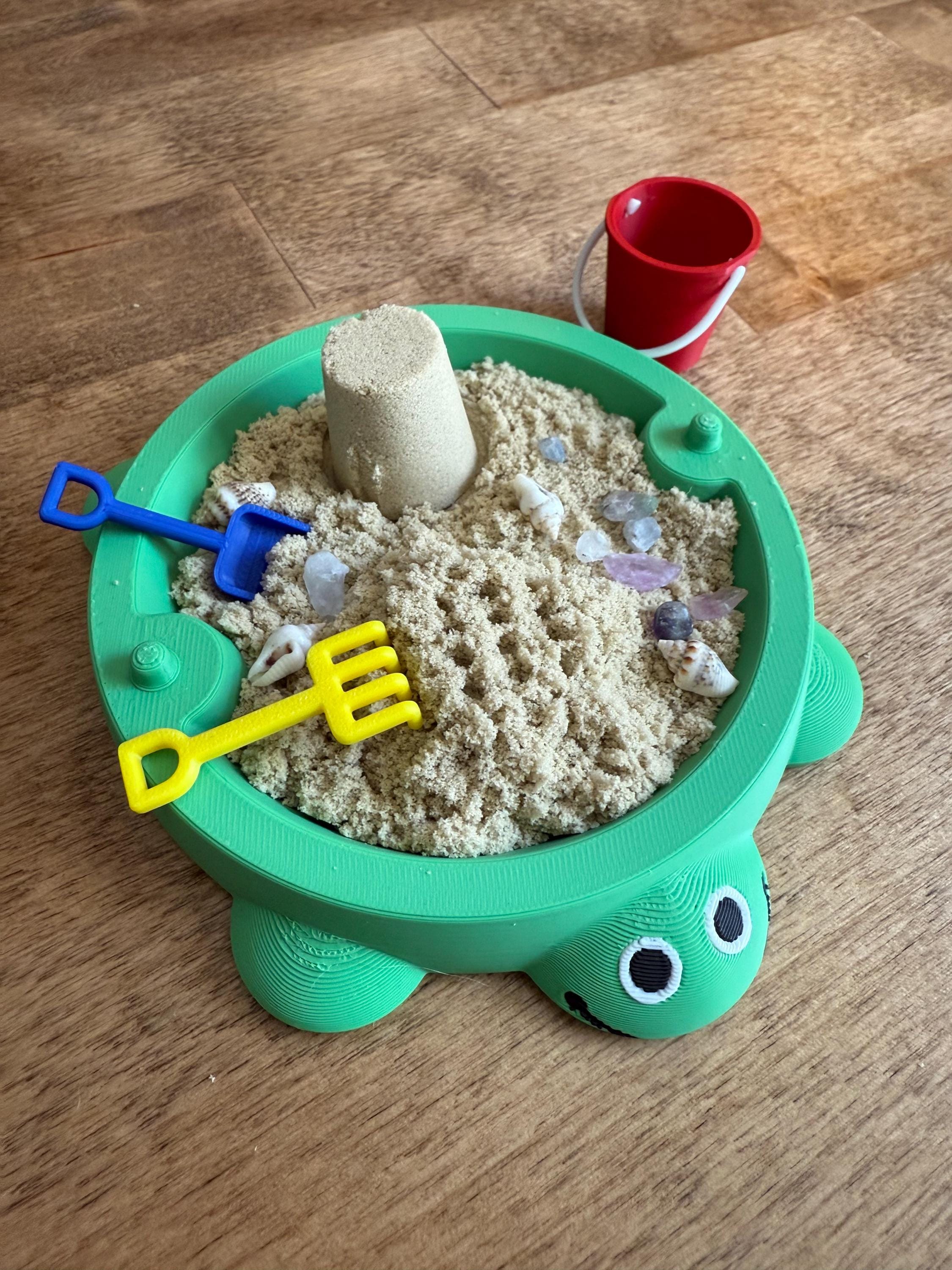 Mini Turtle Sandbox with Sand & Mini Tools - Sensory Zen Garden, 90s Nostalgia, 90s Toys, Office Decor, 4.5&quot; Small Size