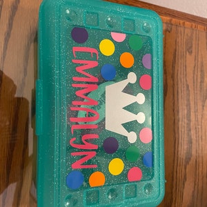 Personalized Pencil Box School Supplies Plastic Kids Back to School Crayon  Box Scissors Storage Monogram Teacher Classroom Cubbie 