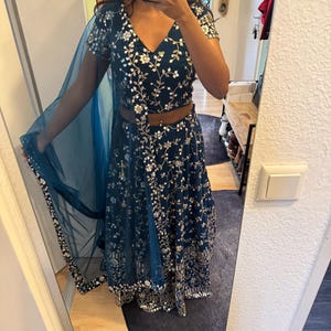 Women Peacock Blue Indian Lehenga Choli ,Lehenga choli for women in usa ,Wedding Bridesmaids Reception Sangeet Party Wear Lehenga