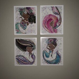 Printable Purple Mermaid Wall Art, Instant Digital Download, for Nursery, Girls Room, or ...