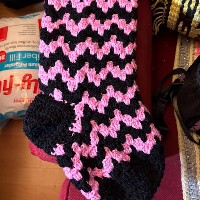 A customer's finished Granny All the Way Stocking Collection Crochet Pattern