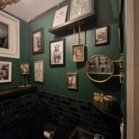 Lustiges Badezimmer Poster - Katze Liest Zeitung Auf Toilette 20,3x25,4cm