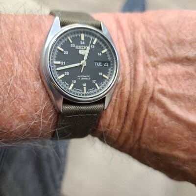 18mm Canvas Watch Strap - WWII 2-Piece Military NATO Style Band - I.W. SUISSE Made