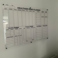 Large Acrylic Dry Erase Calendar 2025 (36"x24") - Monthly Wall Planner With Black Hardware