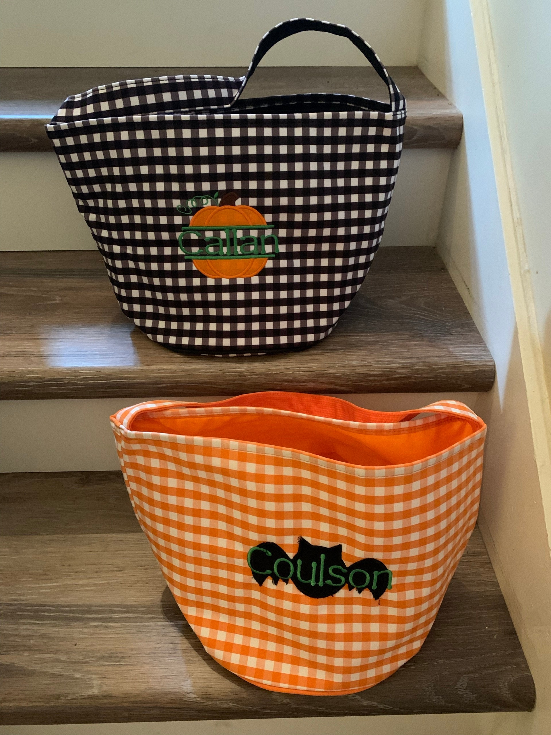 Trick or treat bag, Trick-or-treat bucket,  Halloween Bucket, Personalized, Halloween Basket, monogram, trick-or-treat, Halloween bag