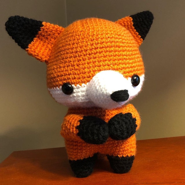 Fletcher the Fox - Amigurumi Crochet Woodland Forest Stuffed Animal with  Button Jointed Movable Limbs