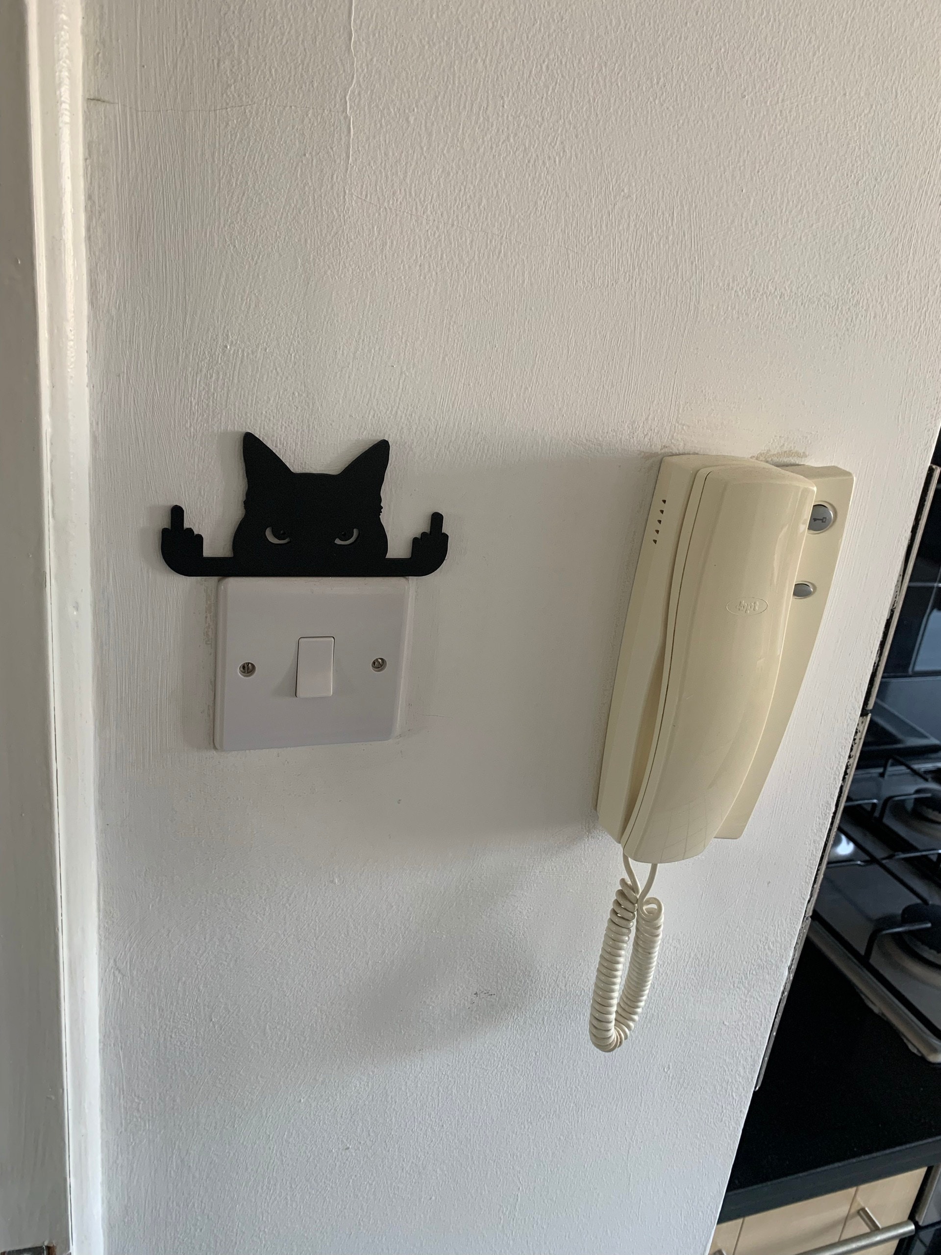 Novelty Cat Ornament Or Display On Door Or Wall