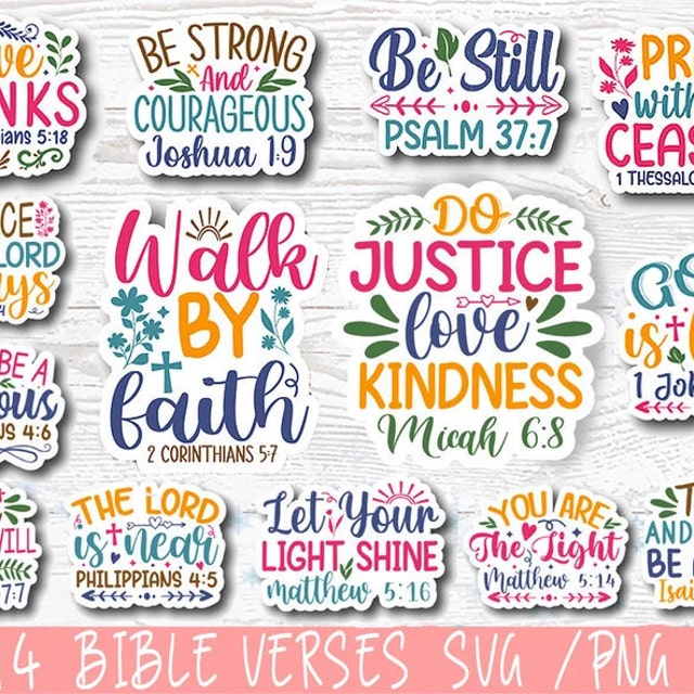 Inspirational Christian Sticker Set Graphic by thestickerclubhouse ·  Creative Fabrica