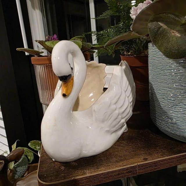 70s セラミック ニワトリハンガー VOHANN of CALF. Vintage Swan Planter Ceramic - Etsy