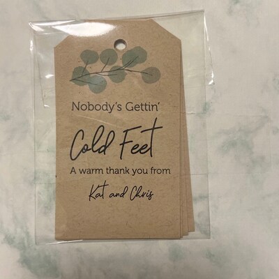 Cold Feet Wedding Favors Bridal Shower Favor Tags Engagement - Etsy