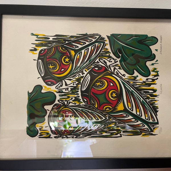 Sloth Linocut Relief Print on Dyed Paper - Etsy
