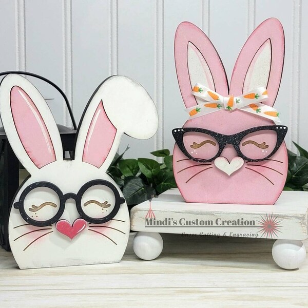 Chunky Bunny Couple Shelf Sitters SVG File | Laser Cut File | Easter ...