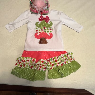 Wild Turkey Outfit...double Ruffle Pants and Appliqued Turkey, Size 0 ...