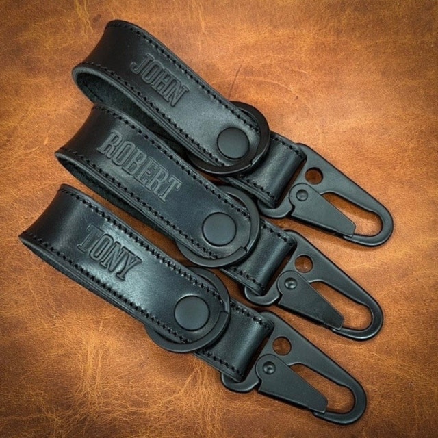 Horween Leather Belt Loop Keychain in Order and TX – Pen | Leather Handmade Houston, Custom to