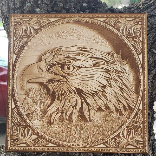 Digital Design File - Eagle Head - Glowforge - Laser Ready - Engrave ...
