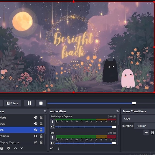 Starry Night Stream Package / Moon / Night / Dark / Cute / Overlay ...