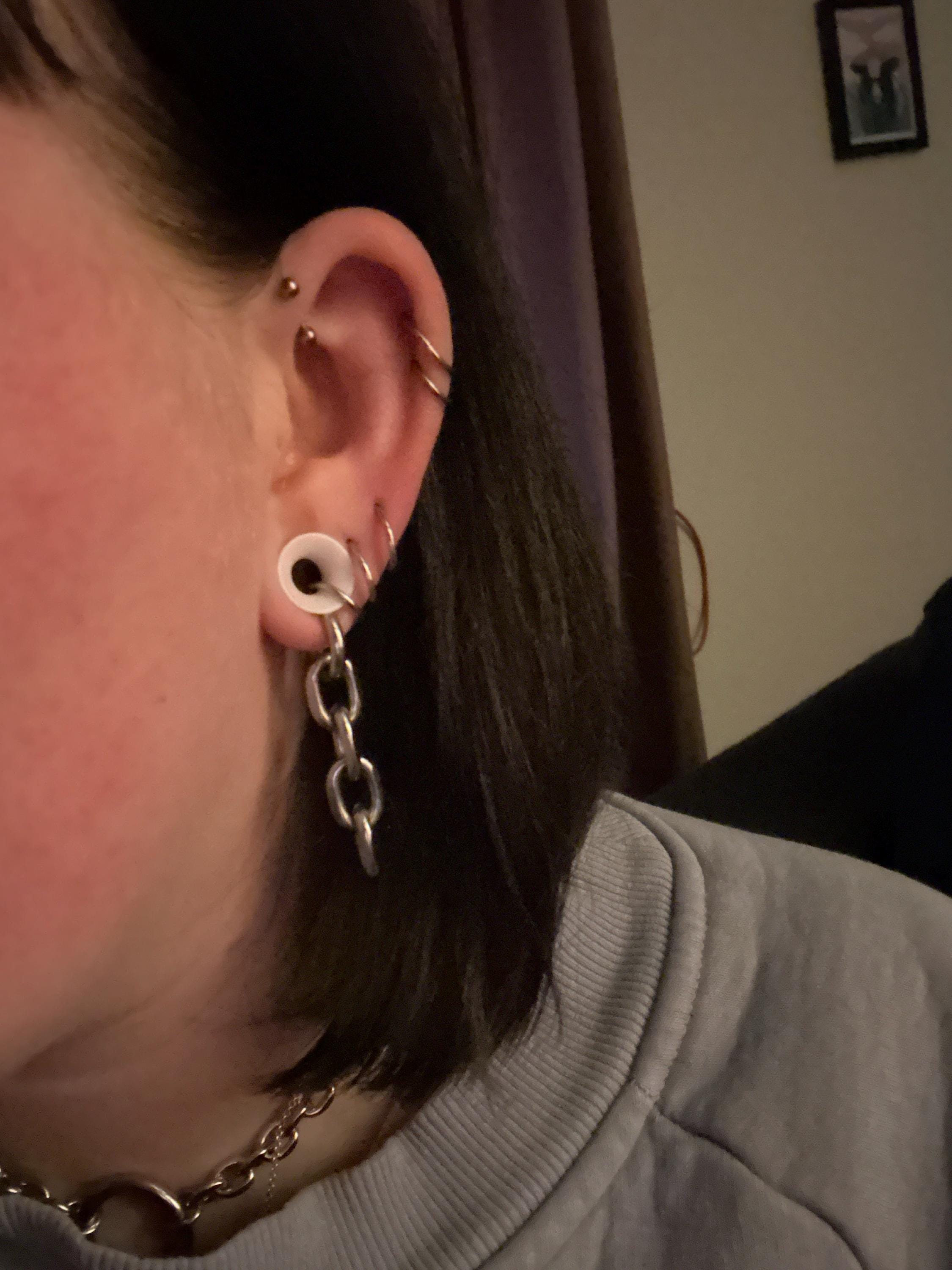 Chain earrings, chunky chain earrings, ear huggies, women's earrings, women's jewellery, Huggie hoop earrings, punk style earrings, grunge
