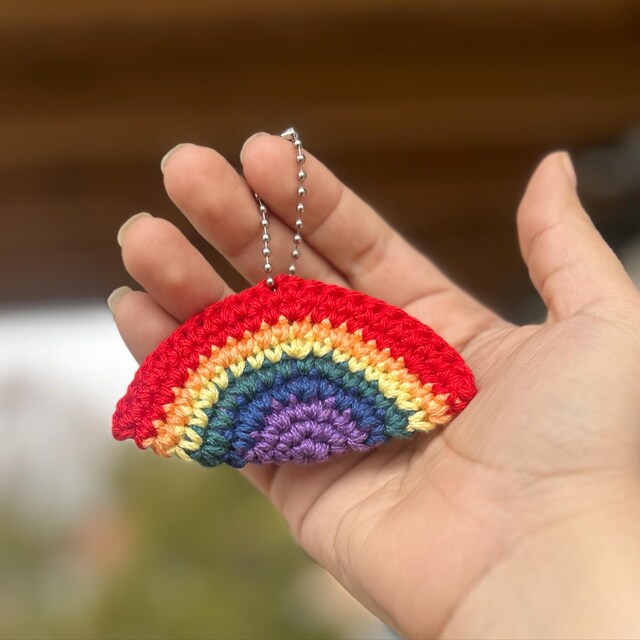 Portachiavi Molang Fiore Arcobaleno 7 Cm - Peluche Morbido Con Anello Metallico, Ciondolo Per Borse E Zaini - 3